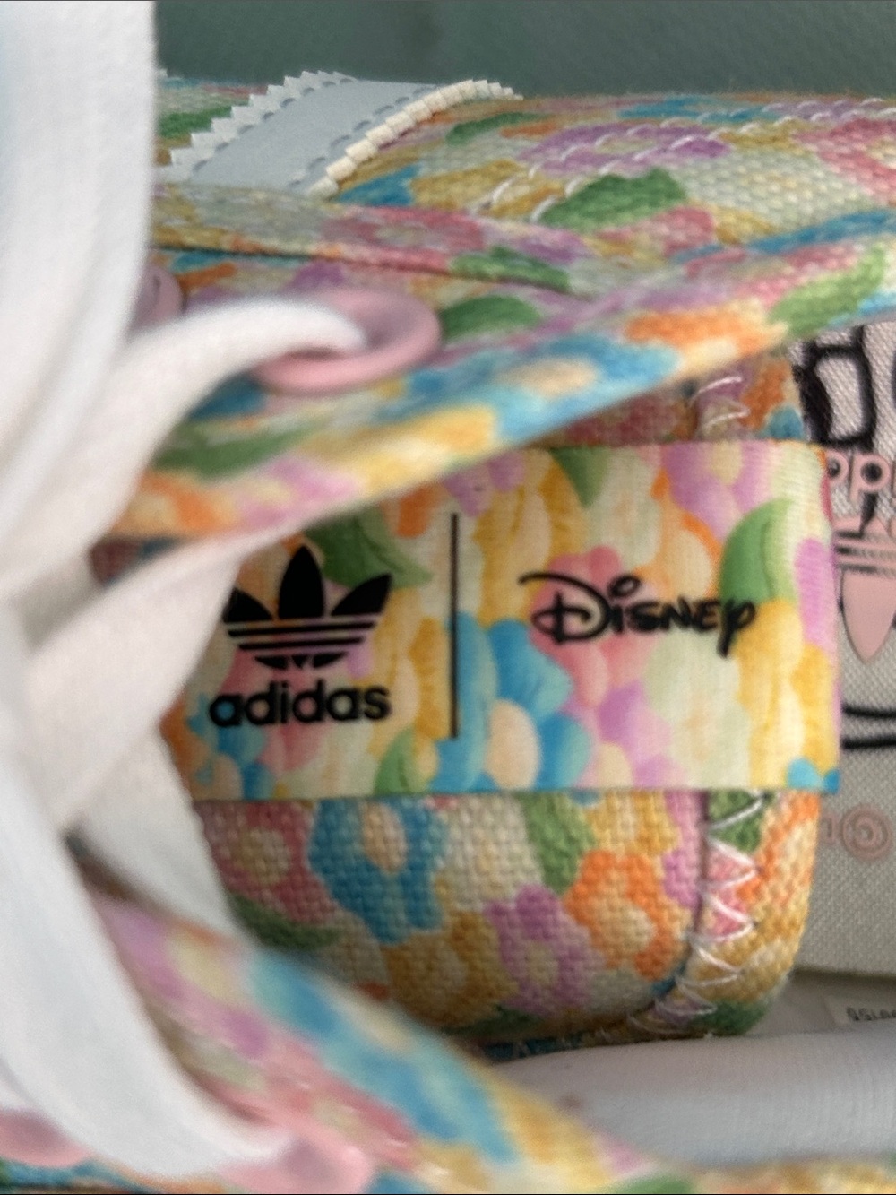 Disney Pastel Floral Canvas Sneakers in White & Multicolor - Picture 7 of 8